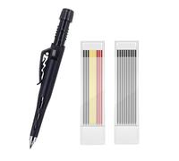 Set di matite meccaniche da carpentiere con temperino, matite riutilizzabili per la lavorazione del legno con 18 mine di ricarica (9 nere + 9 multicolori), non affilano, resistenti alla rottura