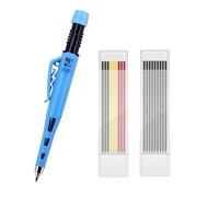 Set di matite meccaniche da carpentiere con temperino, matite riutilizzabili per la lavorazione del legno con 18 mine di ricarica (9 nere + 9 multicolori), non affilano, resistenti alla rottura