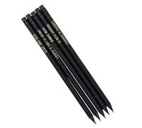 Set di matite per adulti - 5 matite a foglia d'oro in legno scuro come regali con parole | Matite portatili per uso quotidiano, lavoro, matite incoraggianti per insegnanti, contabili