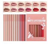 Set Di Matite Per Il Contorno Labbra - 12 Pezzi Rossetto Matte Anti Trasferimento,Impermeabile E Resistente Alle Macchie Per Labbra Da Trucco,per Donne Cosplay Trucco Bellezza