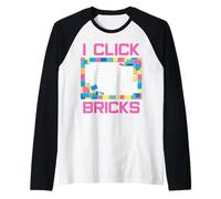 Set di mattoncini Colorati I Click Bricks Toy Builder Hobby Maglia con Maniche Raglan