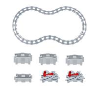 Set di mattoncini da costruzione, binari ferroviari City composto da diritti, curve e incroci, giocattolo ferroviario, giocattolo educativo, regalo per ragazzi e ragazze