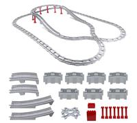 Set di mattoncini da costruzione, binari ferroviari City composto da diritti, curve e incroci, giocattolo ferroviario, giocattolo educativo, regalo per ragazzi e ragazze