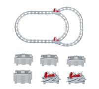 Set di mattoncini da costruzione, binari ferroviari City composto da diritti, curve e incroci, giocattolo ferroviario, giocattolo educativo, regalo per ragazzi e ragazze