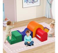 Set di mattoncini da costruzione in schiuma 5 in 1 - blocchi da arrampicata sicuri con chiusure in per bambini a partire dai 3 + | giocattolo per attività motorie, giochi per gattonare e giochi