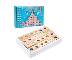 Set di mattoncini in legno - con sensore acrilico, migliorare la scoperta visiva, sostenere l'ingegneria creativa, migliorare le capacità motorie dei bambini, Mont di alta qualità