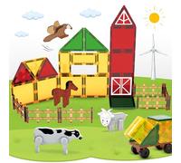 Set di mattoncini magnetici per la fattoria (76 pezzi) - mattoncini magnetici per bambini a partire dai 3 anni - pietre magnetiche giocattolo per bambini ragazzi e ragazze - giocattolo educativo STEM