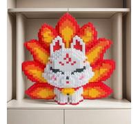 Set di mattoncini per costruzione della Volpe a Nove Code, 6888 pezzi, in plastica di colori misti, puzzle fatto a mano, adatto come regalo per vacanze, premi scolastici, Ognissanti e Natale Martello