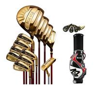 Set di mazze da golf da uomo in lega di titanio, 12 pezzi: 3 legni, 7 ferri, 1 putter, 1 Ironwood, borsa per il trasporto, alte prestazioni di rimbalzo, costruzione in carbonio SR Grade