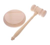 Set di mazzuole in legno, colore legno naturale, dimensioni 42 mm x 90 mm, con martelletto e base inclusi, ideale per giudicare, aste e occasioni speciali, set di mazze in legno, legno naturale