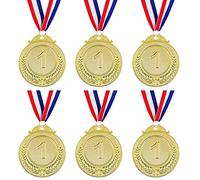 Set di medaglie for premi in Bronzo e Argento, in Oro, 6 Pezzi, medaglie for Il Primo Secondo Terzo Posto, in Metallo, con Nastro for Il Collo, for competizioni, Sport, Scuola, bomboniere, 5 cm