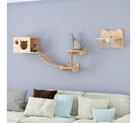 Set di mensole e posatoi da parete per gatti con ponte, gradini, scala e tiragraffi per gatti interni, mobili salvaspazio per arrampicata per esercizi e gioco dei felini