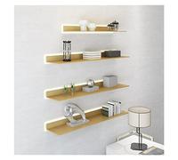 Set di mensole galleggianti, montaggio a parete, in lega di alluminio, soluzione di archiviazione con illuminazione a LED per soggiorno, decorazione del bagno