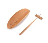 Set di mestoli da tè in bambù fatti a mano, simbolo delle virtù cinesi, perfetto per la preparazione del tè e la condivisione in famiglia, accessori per il tè in bambù naturale con tesa liscia