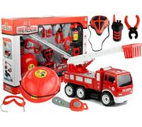 Set di Mezzi dei Vigili del Fuoco, Casco e Attrezzi per Bambini