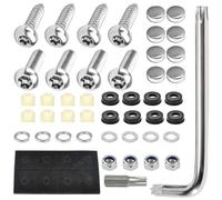 Set di mezzi di fissaggio per targa auto ad alte prestazioni, kit di installazione completo con accessorio di montaggio per veicoli, targa completa, kit di installazione in acciaio inox