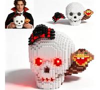 Set di micro blocchi da costruzione a forma di teschio gotico per Halloween, scala 1:1, realistico, teschio umano, cobra, serpente, vedova nera, ragno, croci, decorazione per la casa, regalo di