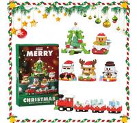 Set di Micro Blocchi Natalizi, 6 Pezzi di Decorazioni con Blocchi di Costruzione Natalizi, Mini Figures di Babbo Natale, Giochi DIY per il Natale, Regali di Capodanno e Compleanno, Favori per Party