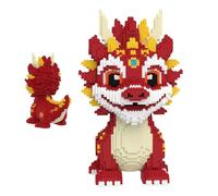 Set di micro mattoncini da costruzione, 11322 + pezzi, con drago rosso, set di mattoncini da costruzione, mini modulari, per l'architettura del giocattolo, regalo per bambini e adulti
