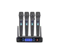 Set Di Microfoni Senza Fili Con Microfono Wireless A 4 Canali Quattro Portatili A Frequenza Fissa, Lungo Raggio 200 Piedi Riproduzione Chiara Del Suono