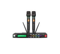 Set di Microfoni Wireless Professionali UHF, Riduzione del Rumore, Lunga Portata, Doppia Antenna per Spettacoli Sul Palco, Spina AU
