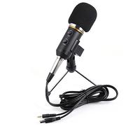 Set di microfono a condensatore, microfono da studio USB con supporto per microfono da tavolo, per podcasting, giochi, registrazione e streaming (nero)