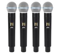 Set di Microfono Wireless, Microfono Wireless Dinamico Ricaricabile a 164 Piedi con Parabrezza, per la Registrazione del Discorso di Karaoke (4 PC)