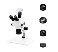 Set Di Microscopi Stereo Focali Simultanei Con Videocamera 4K 48MP 3.25-130X Saldatura PCB For Obiettivo Ausiliario 0.7X .5X 2X Preciso Chiaro(White 4K 0.5CTV)