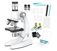 Set di Microscopio per Principiante - Kit Microscopio Scientifico per Principiante 100X-1200X | Lame Preparate Fornite Agli Appassionati Di Scienza, Microscopio Composto per Il Salone
