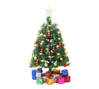 Set di Mini Alberi di Natale Artificiali da Tavolo con luci a LED, Puntale a Stella, Ornamenti e scatole Regalo, for Decorazioni Natalizie Fai da Te for Interni.(Warm Lights,45cm)
