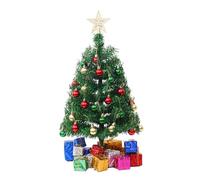 Set di Mini Alberi di Natale Artificiali da Tavolo con luci a LED, Puntale a Stella, Ornamenti e scatole Regalo, for Decorazioni Natalizie Fai da Te for Interni.(Colorful Lights,60cm)