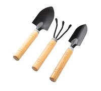 Set di mini attrezzi da giardino 3 pezzi, pala con rastrello manico in legno for la cura dei bonsai piante succulente, giardinaggio domestico