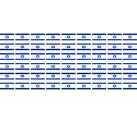 Set di mini bandiere - Confezione liscia - 20 x 12 mm - Adesivo - Bandiera - Israele - Bandiera - Striscione - Auto - Ufficio, casa e scuola - 54 pezzi