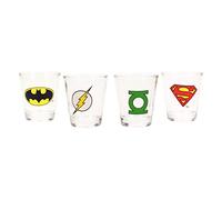SD TOYS Set di Mini Bicchieri Logos Dc Comics, Vetro 0, Multicolore
