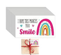 Set di mini biglietti di ringraziamento: spero che questo ti sorriderà da visita, confezione da 50 biglietti per piccole imprese, forniture per ufficio e marketing di negozi, carte