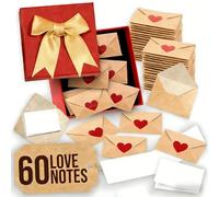 Set di mini biglietti vuoti e buste fai da te, con adesivi a forma di cuore, romantiche lettere d'amore per San Valentino, regalo per lui e lei, ideale per anniversari, compleanni e occasioni speciali