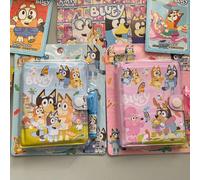 Set di mini bloc notes portatile con figura dell' Anime Bluey, notebook portatili con penna, quaderni da bambini a tema cartone animato, molto adatti per festival, fan, scuole e regali blu,rosa,Rosa +