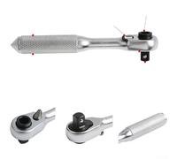 Set di mini cacciaviti a cricchetto da 1/4 di pollice a 72 denti a sgancio rapido con interruttore reversibile, strumento manuale compatto in lega da 105 mm per spazi ristretti, compatibile con punte