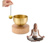 Set di mini campane tibetane in ottone, realizzate a mano, con cuscino, strumento di meditazione 3 in 1 per terapia del suono, aromaterapia e consapevolezza per yoga, relax e sollievo dallo stress