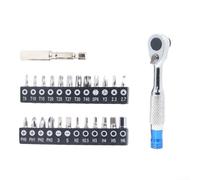 Set di mini chiavi a cricchetto, 72 denti, cacciavite a doppia testa, kit di punte per riparazione bici per Torx Cross T8-T40 PH0 PH2 PH3 con asta di prolunga Quick Connect (d)