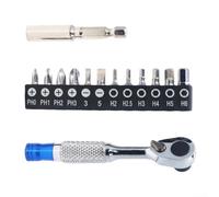 Set di mini chiavi a cricchetto, 72 denti, cacciavite a doppia testa, kit di punte per riparazione bici per Torx Cross T8-T40 PH0 PH2 PH3 con asta di prolunga Quick Connect(b)