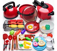 Set di mini cucina giocattolo, giocattoli da cucina per giocare a fare finta, per bambini di 3 4 5 6 7 8 anni, giochi di ruolo con cibo e accessori da cucina per imparare e stimolare l'immaginazione 5