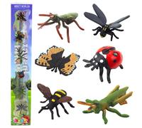 Set di mini figure di insetti Vespa Mantide Coccinella 4-6cm 6pz