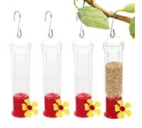 Set di mini mangiatoia per colibrì, 120 ml, trasparente, per esterni, a prova di, formiche, ganci in acciaio, soluzione decorativa per l'alimentazione degli per cortile, giardino, albero
