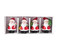 Set di mini ornamenti per albero di Natale in resina, Babbo Natale, alce per cani e gatti, con corda per appenderlo, confezione da 4, decorazioni classiche per le festività per albero, ghirlande, 16 x