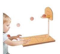 Set di mini pallacanestro in legno, per tavoli da basket, design retrò, unico e compatto per interni ed sport, per giovani, adulti, bambini, scrivere, S