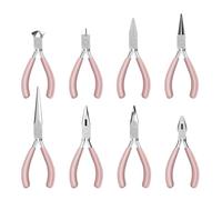 Set Di Mini Pinze For Gioielli Da 8 Pezzi, Becchi Piatti E Affilati Da 5" | Elevata durezza, compatto da 5 pollici, impugnatura ergonomica, caricato a molla, for avvolgere fili, perline