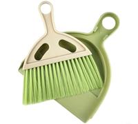 Set di mini scopa e paletta per la pulizia della scrivania, design compatto con setole morbide e foro per appenderlo, struttura leggera in polipropilene per uso domestico o ufficio, rosso (verde)