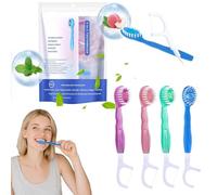 Set di mini spazzolini da denti 5 in 1, spazzolino da denti e filo interdentale e raschietto for la lingua e set di stuzzicadenti, 26 mini spazzolini da denti usa e getta con dentifricio, igiene orale