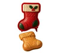 Set di mini stampi per torta di Natale riutilizzabili in rilievo | Stampi natalizi mini torta di Natale riutilizzabile in rilievo; 15 x 10 x 4 cm PLA; forme festive omino pan di zenzero Babbo